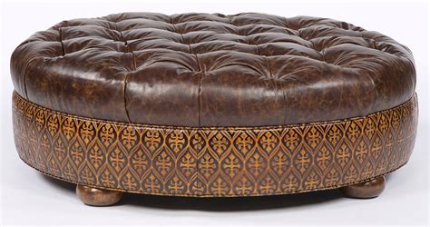 oversized leather ottoman
